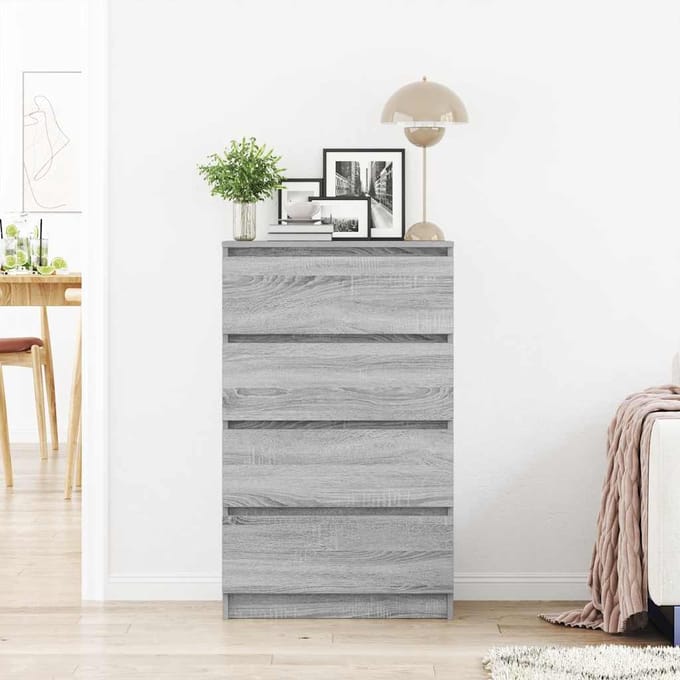vidaXL - Dressoir - 60x35x98,5 - cm - bewerkt - hout - grijs - sonoma - eikenkleurig