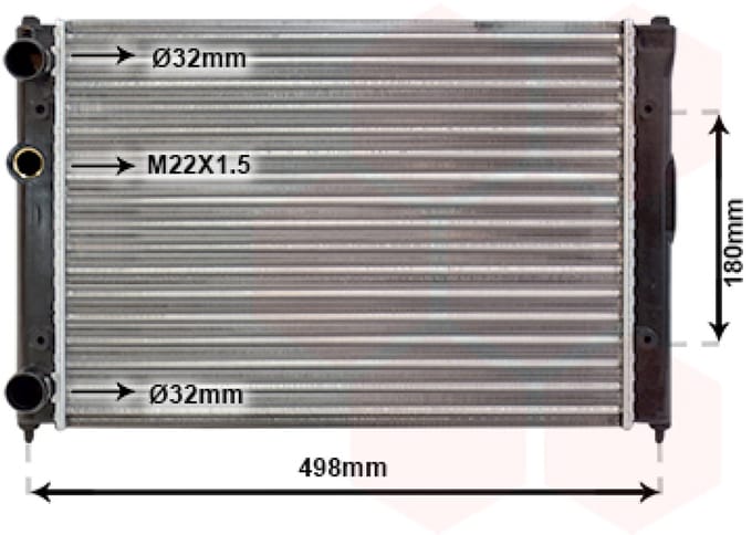 Van Wezel - RADIATOR VOOR SEAT CORDOBA 1993-1996 6K0121253