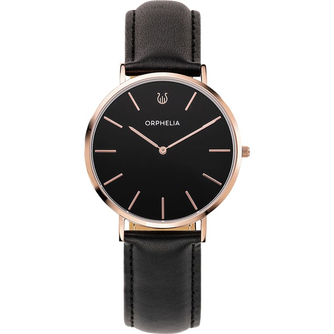 Orphelia Violiso OR61909 Horloge - Leer - Zwart - Ø 41 mm