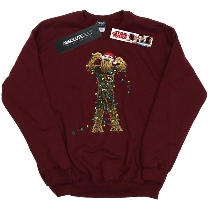 Star Wars Dames/Dames Chewbacca Kerstverlichting Sweatshirt (Bourgondië)