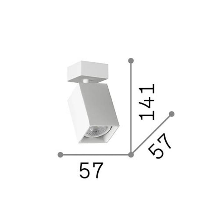IDEAL LUX plafondspot Dynamite Square messing lengte 5,7 cm