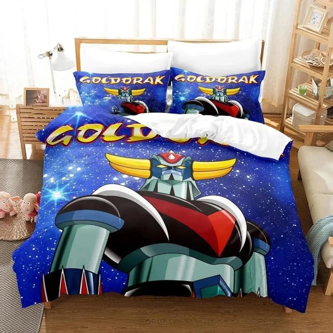 Goldorak 3D Print Grendizer Gedrukt Beddengoedset Dekbedovertrek Kussensloop Beddengoedset Linnen Laken Dekbedovertrek Volledig Queen King Size 70x133cm 2pcs