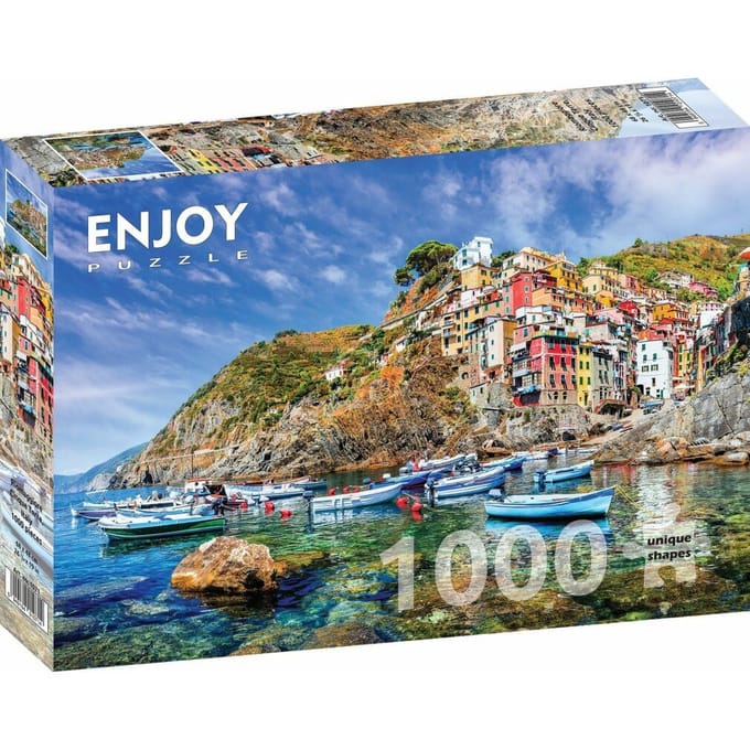 Merkloos Puzzel 1000 Stukjes: Riomaggiore, Cinque Terre, Italië