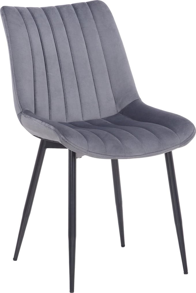 CLP Rahden Set van 2 Eetkamerstoelen - Fluweel grijs