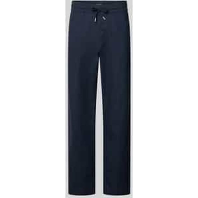 regular fit broek van mix van katoen en linnen model 'barton'