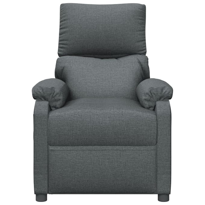vidaXL Fauteuil verstelbaar stof donkergrijs