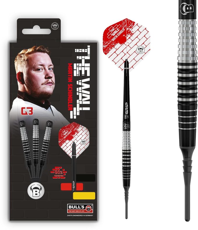 Dailygoods - BULL'S Unisex Martin Schindler Dart - 20g Softdart
