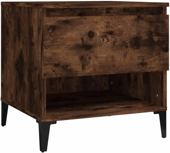 Houten bijzettafel 50x46x50cm gerookt eikenkleur