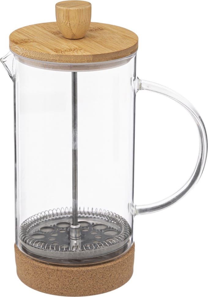 Secret de Gourmet French press cafetiere - glas/bamboe - 1 liter