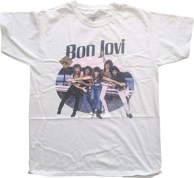 Bon Jovi - Breakout Heren T-shirt - L - Creme