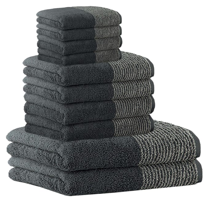 Cawoe Handdoek Luxury Home C Two-Tone Een maat, 50x100 Set van 10