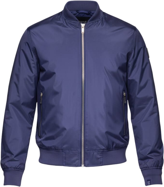 OMBRE Jas - Lange Mouw - Rits - Effen Marine S