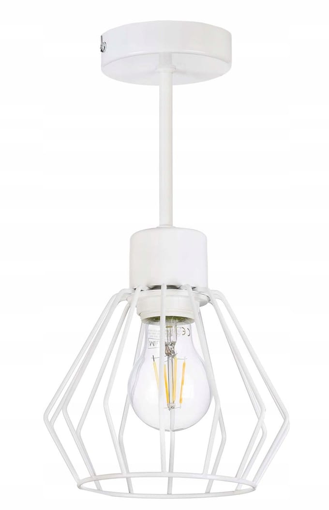 Hanglamp Draad Diamant Wit E27 - Stijlvolle Plafondlamp