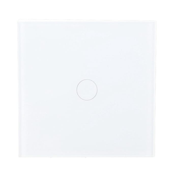 Interrupteur Tactile Mural Résistant aux Flammes Panneau Sensible en Verre Trempé Interrupteur avec Indicateur 110‑240V white