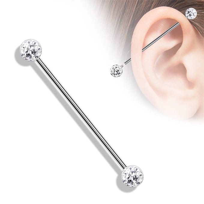 Industrial piercing PVD ferido - zilver - LMPiercings
