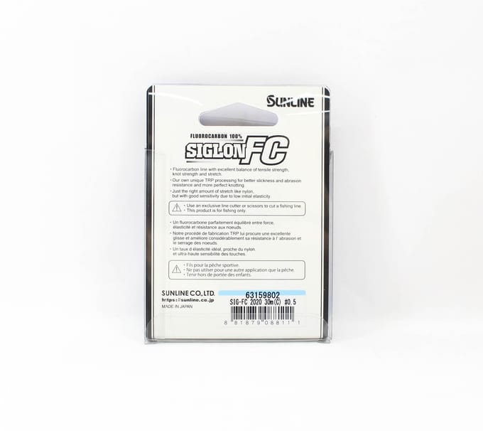 Sunline Fluorocarbon Leader Siglon FC 100% 30m 2.4lb Diameter 0.128mm (8111 schoon