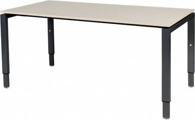 Verstelbaar Bureau - Domino 160x90 Eiken - zwart frame