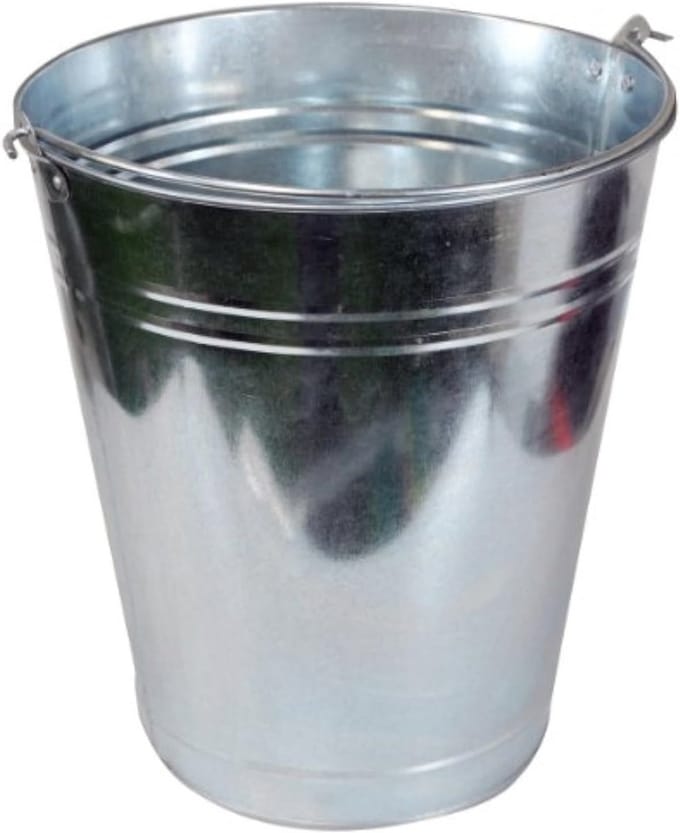 Verzinkt Emmer 9 Liter - Zilver