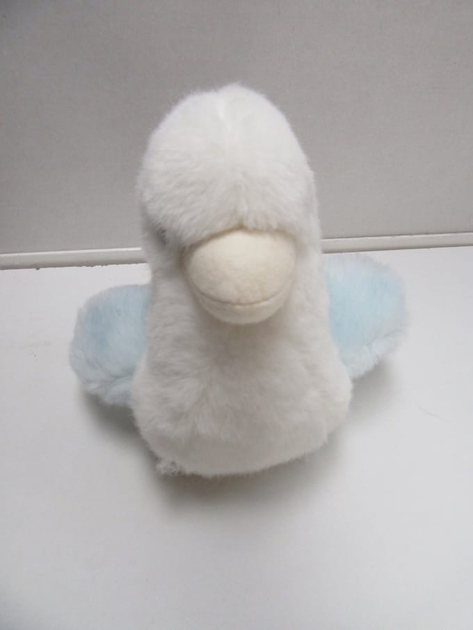 Vaco - Knuffel - Pluche kuiken - Wit & blauw  16 cm
