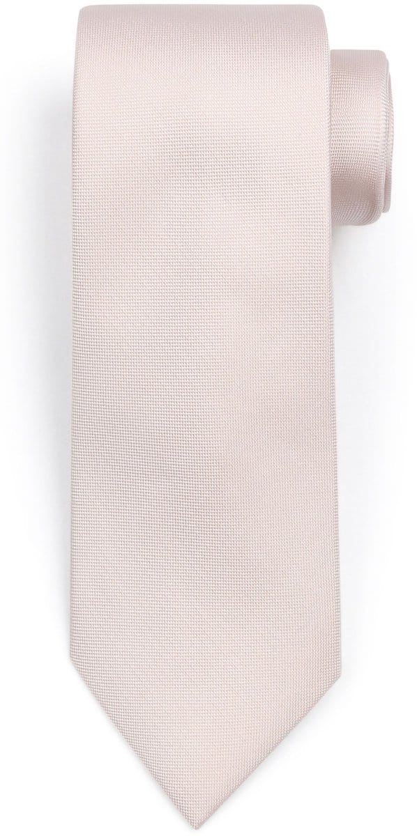 Suitable zijden stropdas Apricot Roze - Effen - Heren das