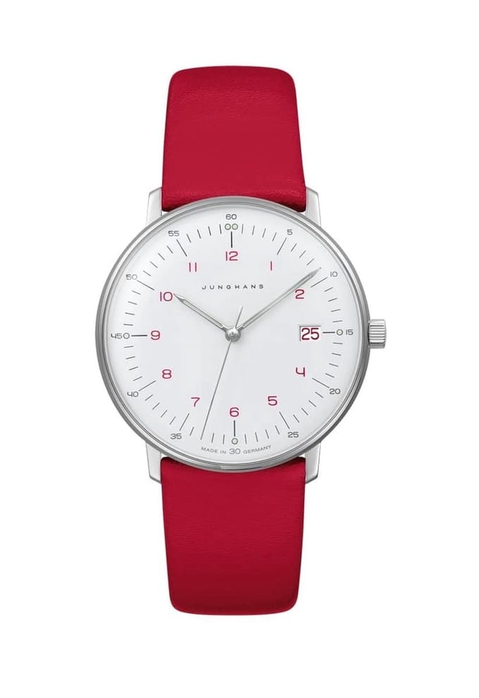 Junghans Max Bill ladies 47/4541.02 - dames horloge - quartz - rood - luxe - cadeautip
