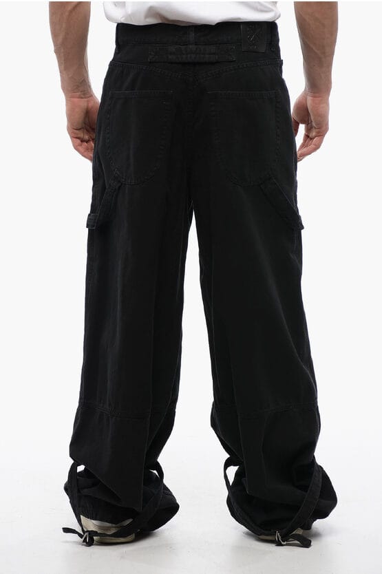 Relaxed Fit GARMDYED CARPENTER Cargo Denims 32 cm in zwart