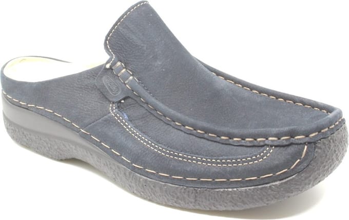 Wolky Klompen Roll Slide blauw nubuck