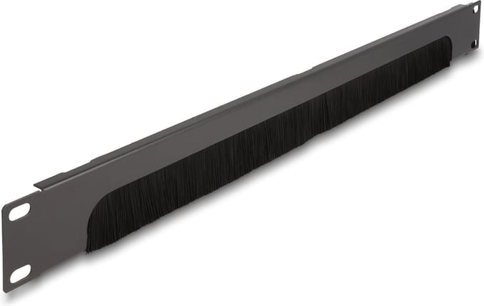 Delock 19″ Cable Management Brush Strip open at the bottom 1U black