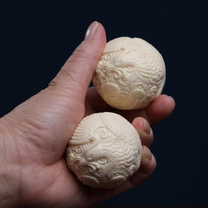 1 Paar 50mm Duurzaam Stress Verlichten Draai Spier Mini Relax Spier Baoding Bal Gezondheidszorg Tool Chinese Bal 1 pair brown