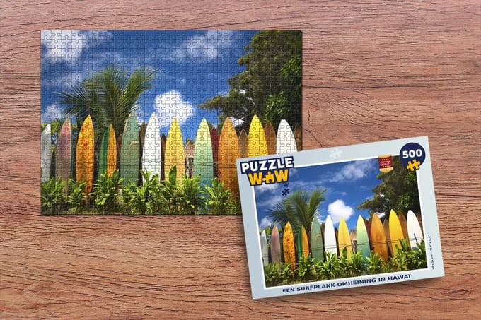 Puzzel Een surfplank-omheining in Hawaï - Legpuzzel - Puzzel 500 stukjes
