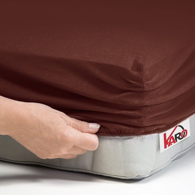 Jersey hoeslaken met elastiek 160x200 cm, bruin