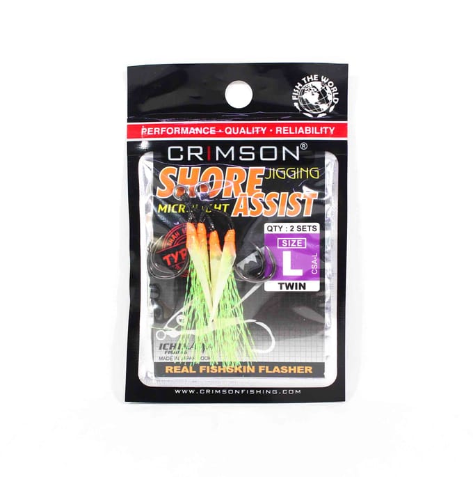 Crimson CSA-L Shore Jigging Assist Hook Twin 2 par paquet Taille L (2594) black