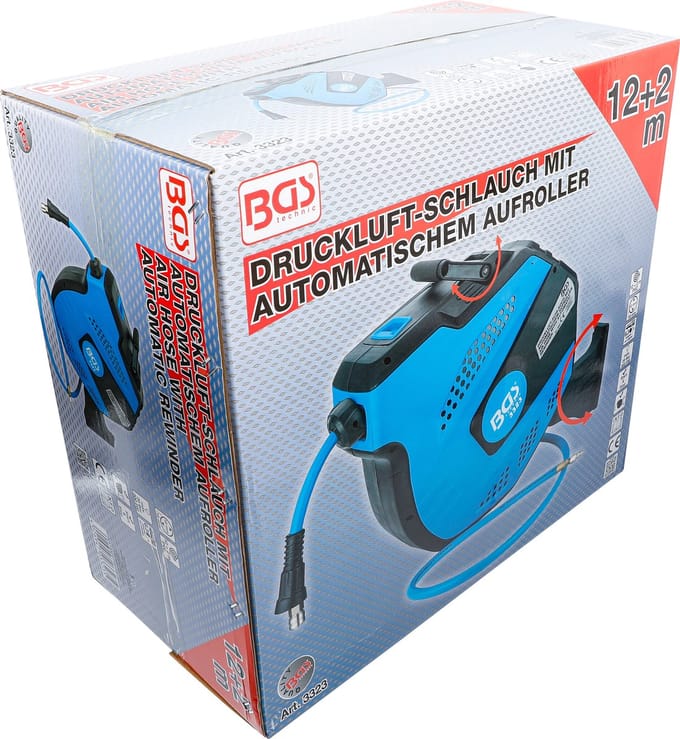 BGS Luchthaspel - Luchtslangautomaat - 12 meter - 12 mm - 20 bar