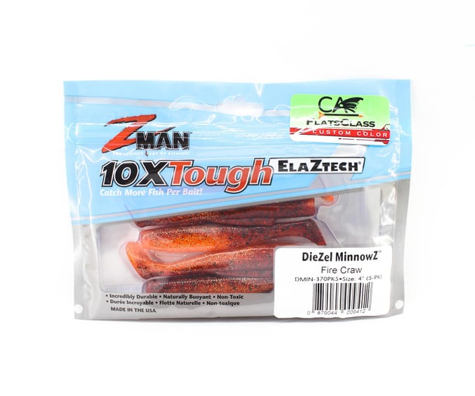 Zman zacht kunstaas Diezel MinnowZ 4 Inch 5/Pack Fire Craw (9412)