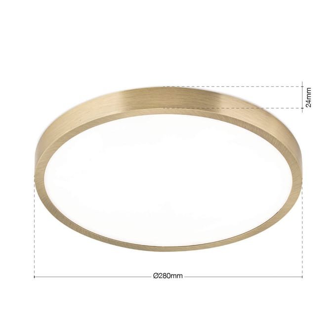 ORION LED plafondlamp Disc, antiek messingkleurig, Ø 28 cm, CCT