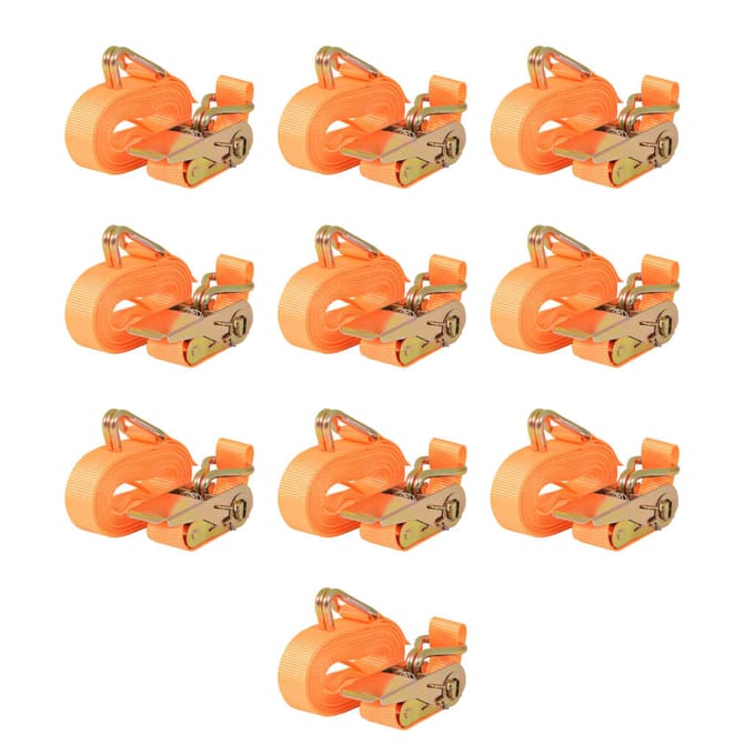 vidaXL - Spanbanden - 0,4 - ton - 6mx25mm - oranje - 10 - st