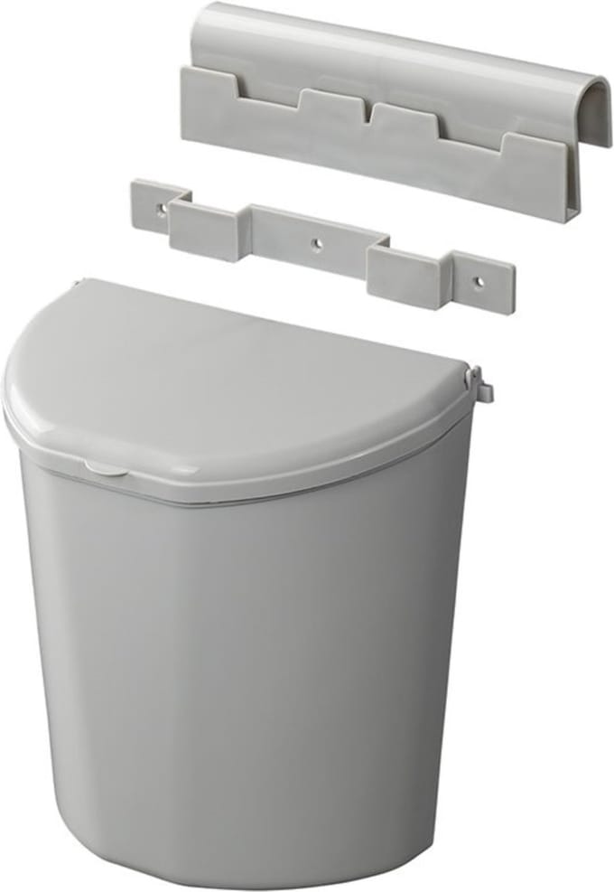 ProPlus Afvalbak met deksel - 10 liter - grijs - ideaal voor caravan en camper