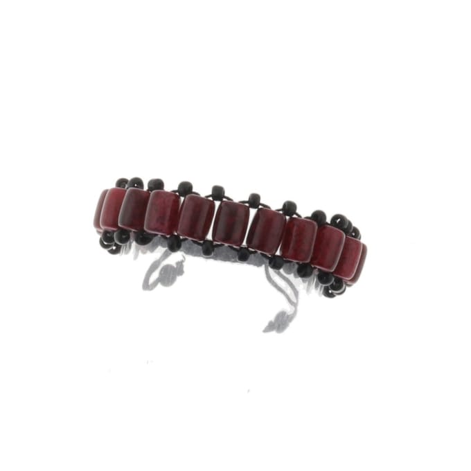Behave Armband - rood - zwart - kralen - unisex - verstelbaar