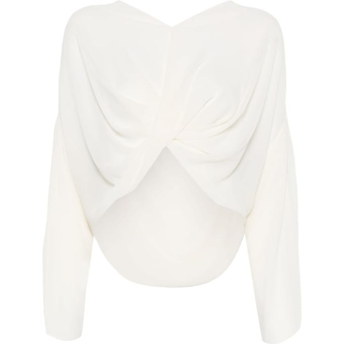 mm6 maison hamer top witte vrouw lange mouwen