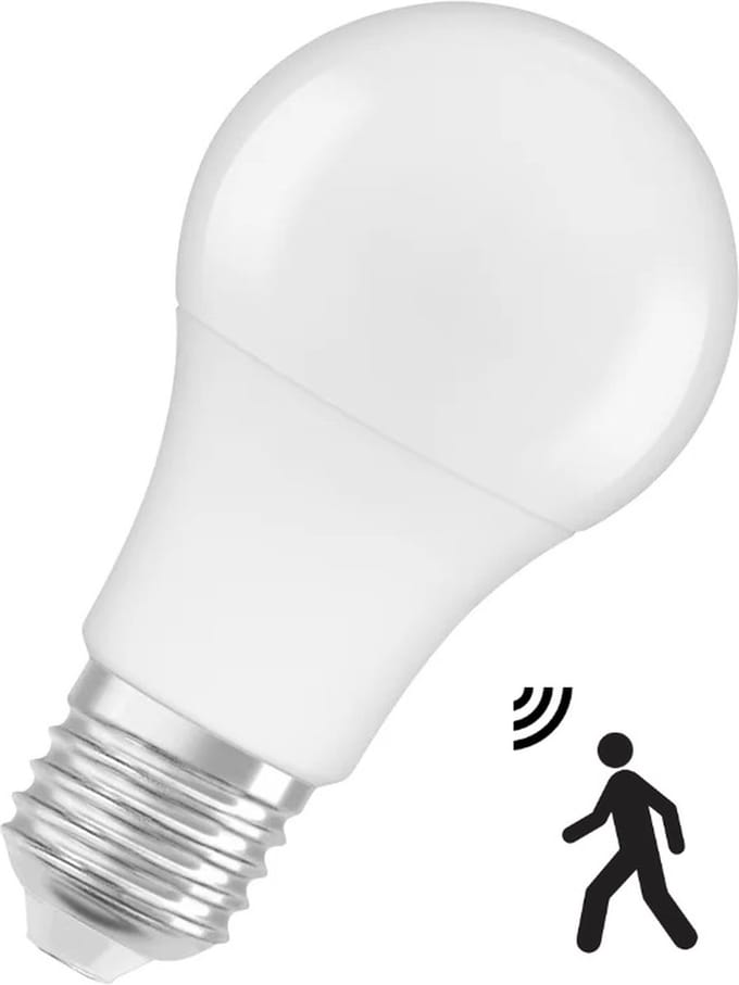 Osram Classic LED E27 Peer Mat 8.8W 806lm - 827 Zeer Warm Wit | Bewegings- En Lichtsensor - Vervangt 60W