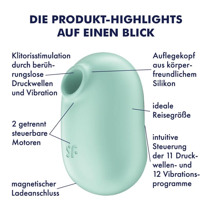 Satisfyer, vibrator, drukgolfvibrator, 'Pro To Go 2', 8,5 cm, ideaal voor onderweg, 2 motoren