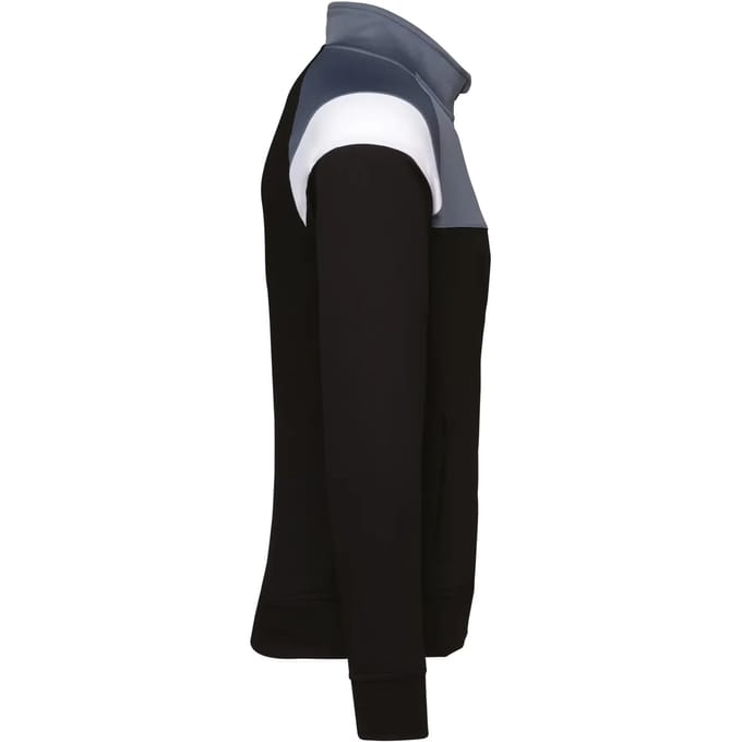 PROACT® Trainingssweater 1/4 rits kind PA388 - Black / sporty grey - 10/12 years (10/12 ans)