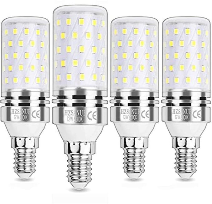 E14 LED Corn Bulbs 12W - 6000K Daglicht Wit, 1350 Lumen, Kleine Edison Schroef, 4-Pack