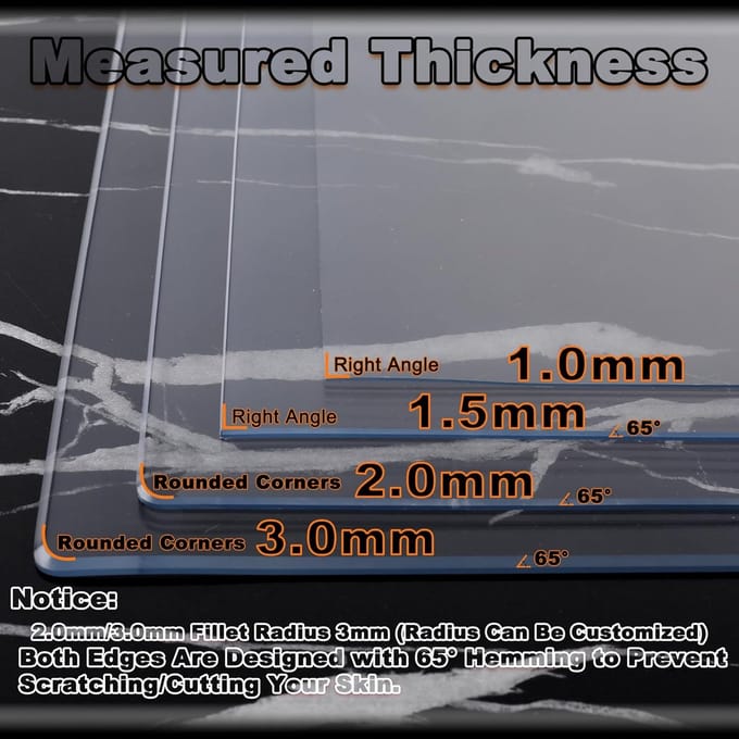 Tafelkleed Protector - Transparant PVC - Tafel Beschermen - 1.5mm Dik - 85x85cm - Helder