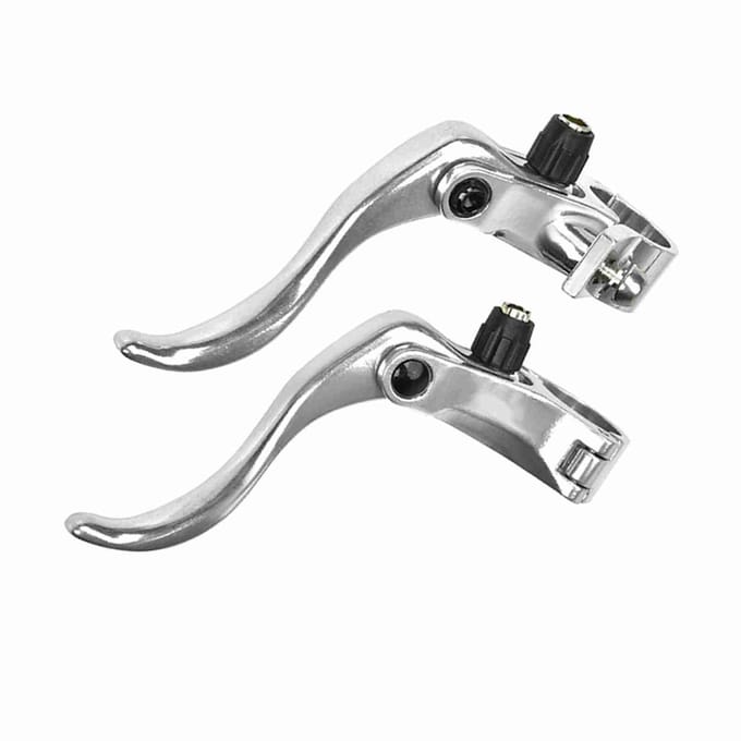 1 paire Alliage d'Aluminium 24mm VTT Frein à Disque Levier de Guidon Accessoire de Cyclisme (argent) gray