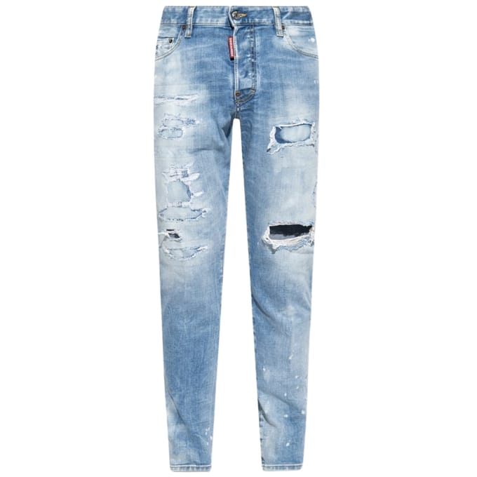 Dsquared2 Skater Jeans Destroyed Look Denim Blauwe Jeans
