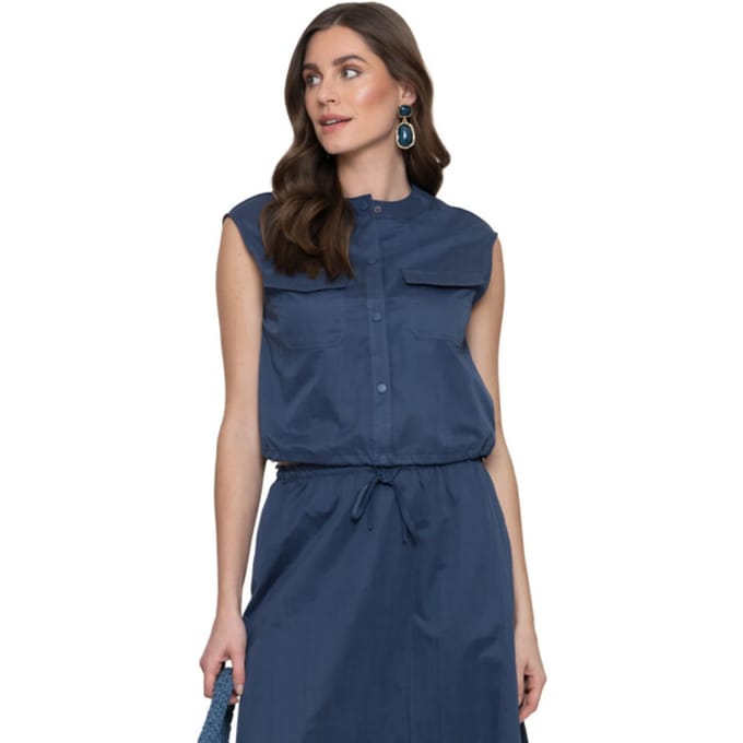 Geisha Gilet Drawstring Ink Blue Taglia: M | Gilet Outlet | Donna | Blu