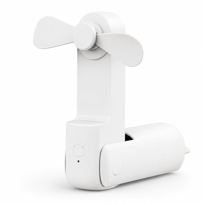 Handventilator oplaadbaar- Wit - 3 standen -Powerbank-Hand Ventilator usb-Mini Bureau Waaiers Gezichtsventilator- Draagbare ventilator bureau-Portable fan opvliegers Mini ventilator usb Halsventilator - Draagbare ventilator