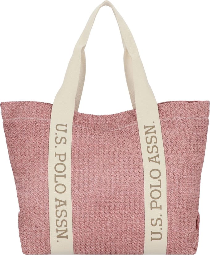 U.S. POLO ASSN. Beach Straw Shopper Rose Roze