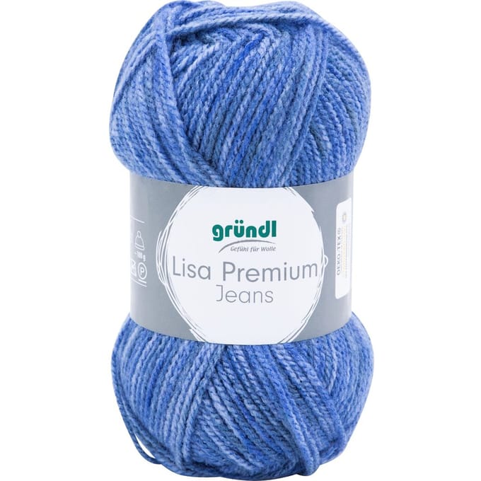 Gründl Wol "Lisa Premium Jeans" - Jeanblauw-gemarmerd